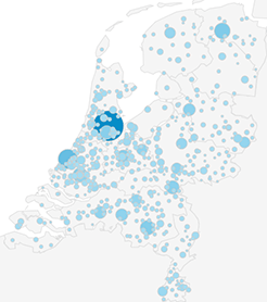 Bezoekers van 123test.nl naar geografische herkomst